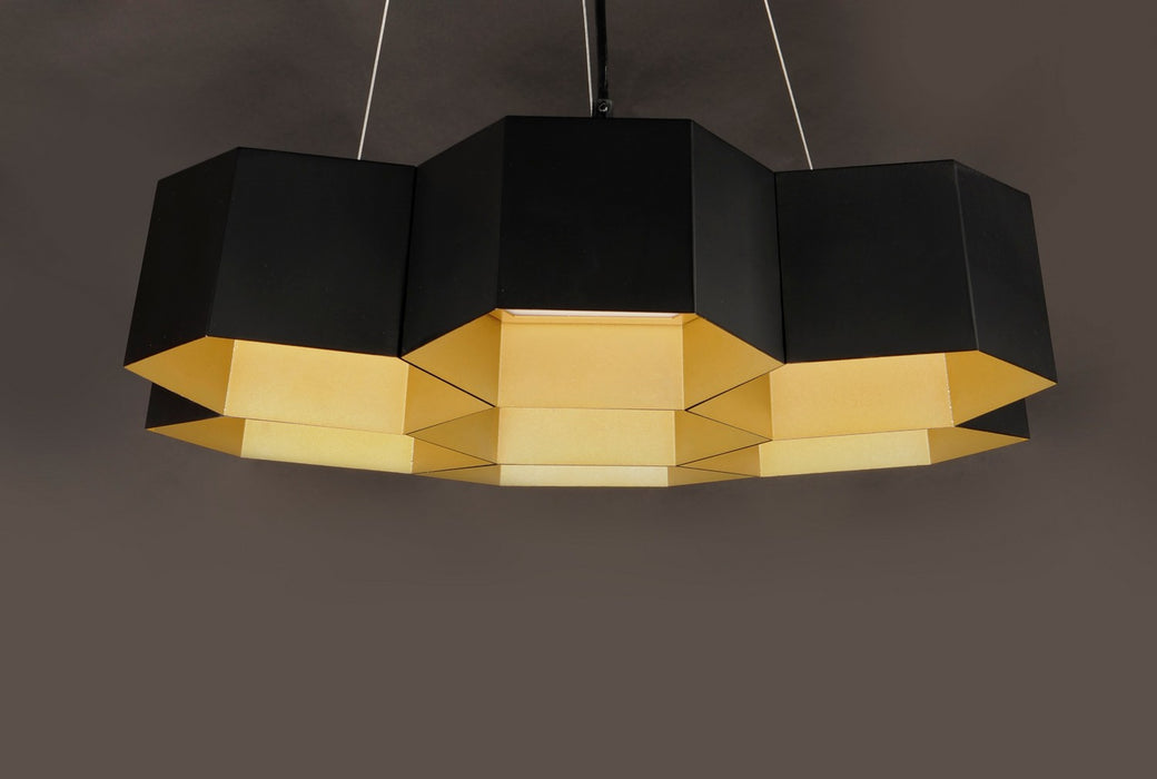 Maxim 30337BKGLD LED Chandelier, Black / Gold