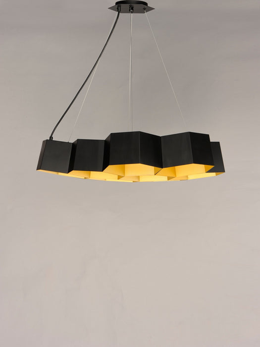 Maxim 30338BKGLD LED Chandelier, Black / Gold