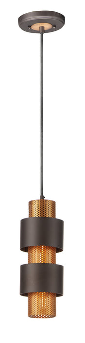 Maxim 31209OIAB One Light Mini Pendant, Oil Rubbed Bronze / Antique Brass