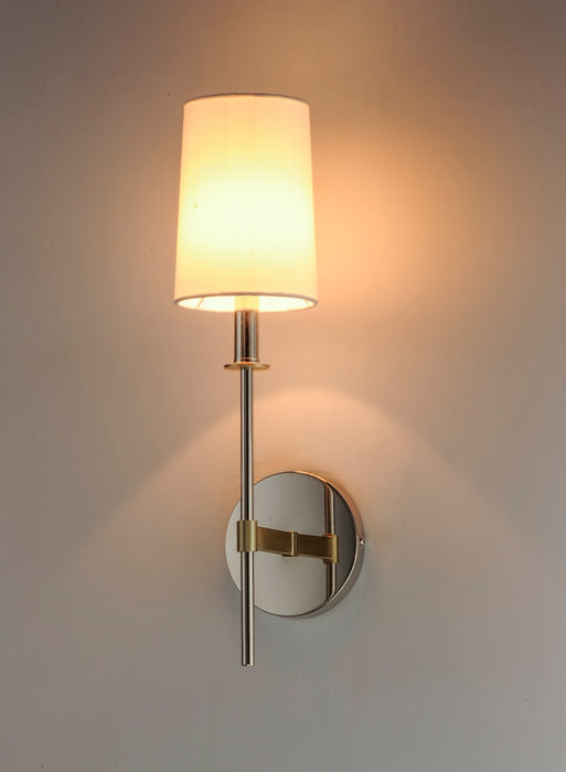 Maxim 32391OFSBRPN One Light Wall Sconce, Satin Brass / Polished Nickel