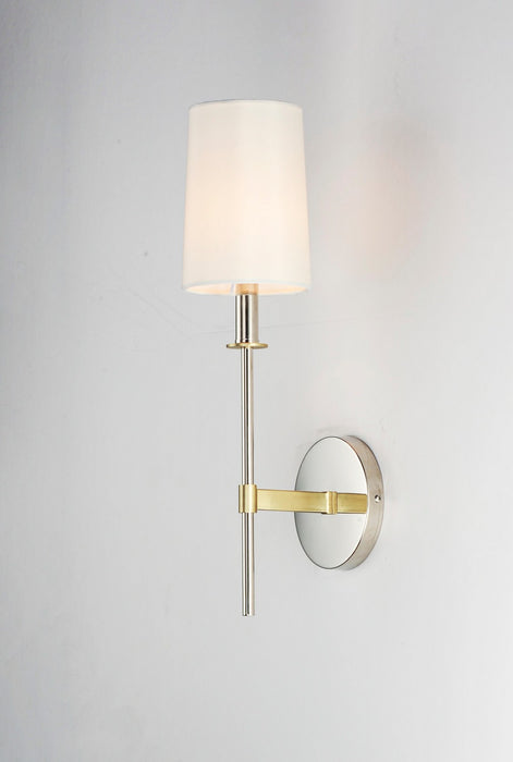 Maxim 32391OFSBRPN One Light Wall Sconce, Satin Brass / Polished Nickel