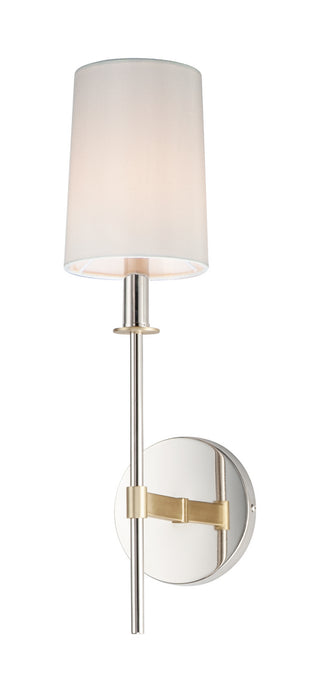 Maxim 32391OFSBRPN One Light Wall Sconce, Satin Brass / Polished Nickel