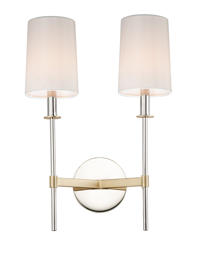 Maxim 32392OFSBRPN Two Light Wall Sconce, Satin Brass / Polished Nickel
