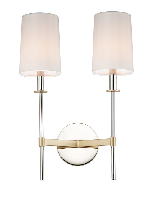 Maxim 32392OFSBRPN Two Light Wall Sconce, Satin Brass / Polished Nickel