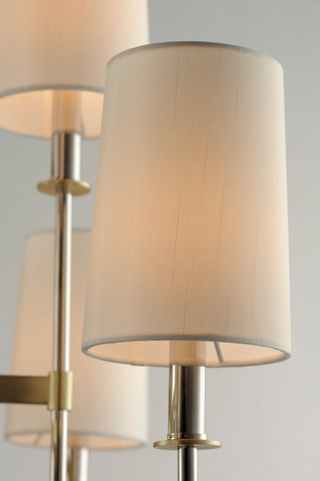 Maxim 32395OFSBRPN Five Light Chandelier, Satin Brass / Polished Nickel