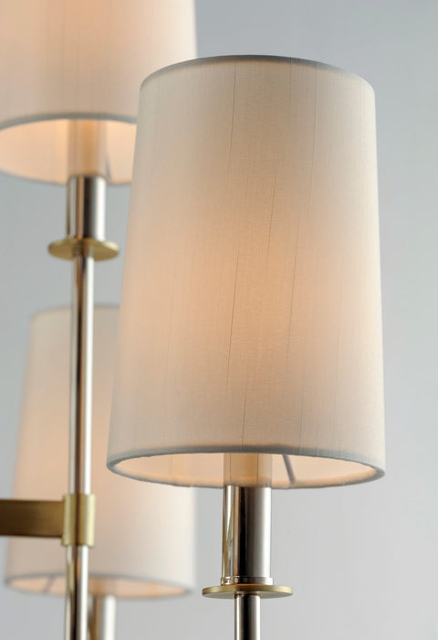 Maxim 32398OFSBRPN Eight Light Chandelier, Satin Brass / Polished Nickel