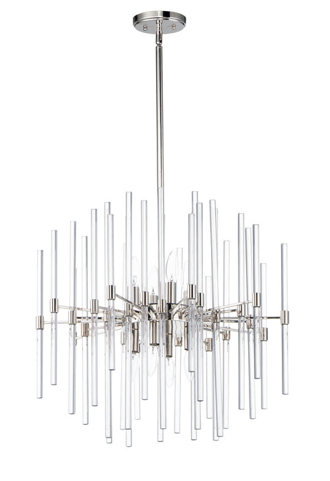 Maxim 38405CLPN Eight Light Chandelier, Polished Nickel