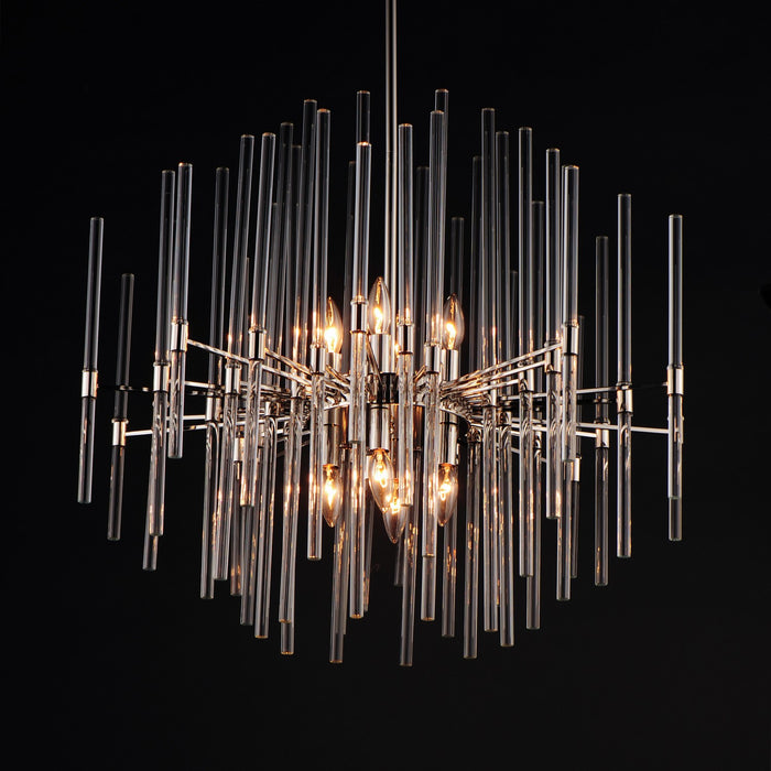 Maxim 38406CLPN Eight Light Pendant, Polished Nickel