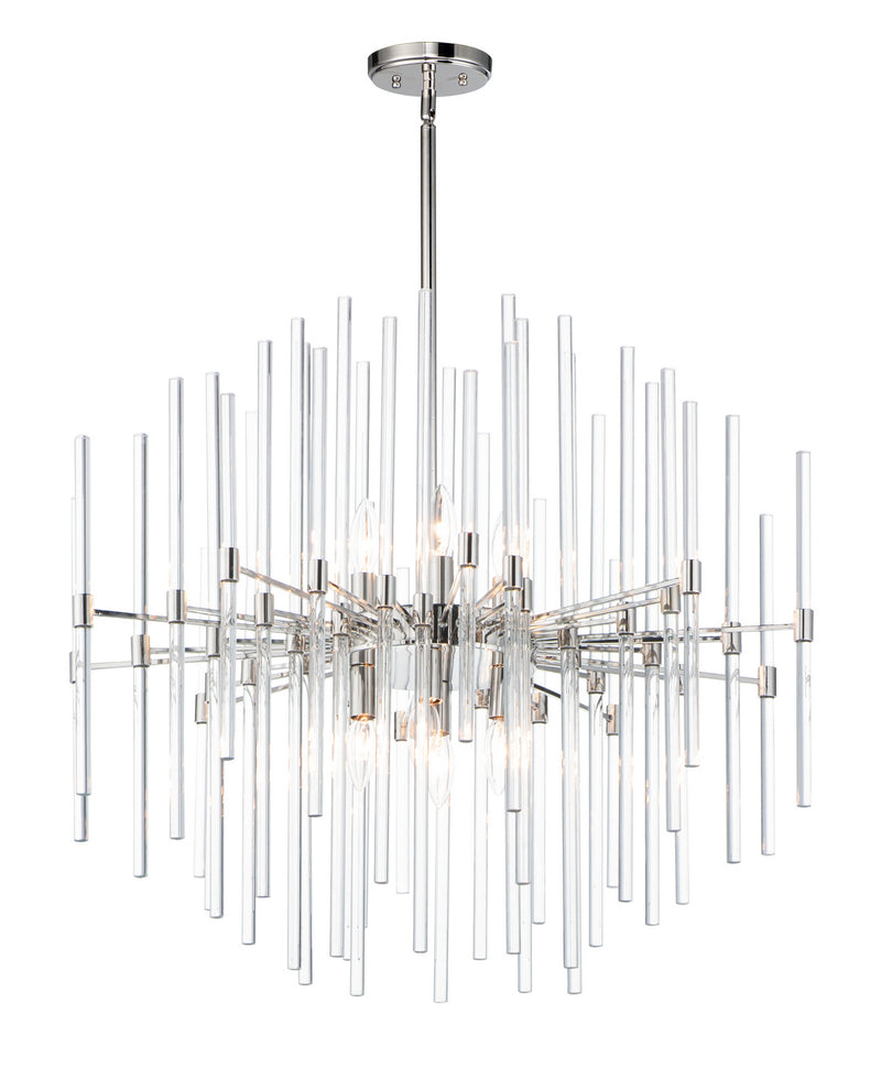 Maxim 38406CLPN Eight Light Pendant, Polished Nickel