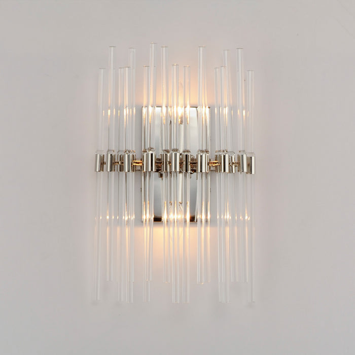 Maxim 38409CLPN Two Light Wall Sconce, Polished Nickel