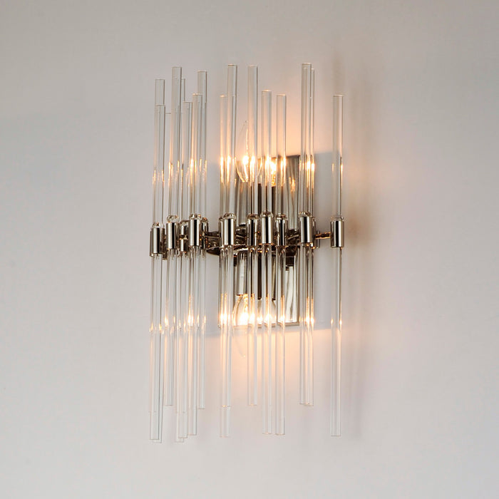 Maxim 38409CLPN Two Light Wall Sconce, Polished Nickel