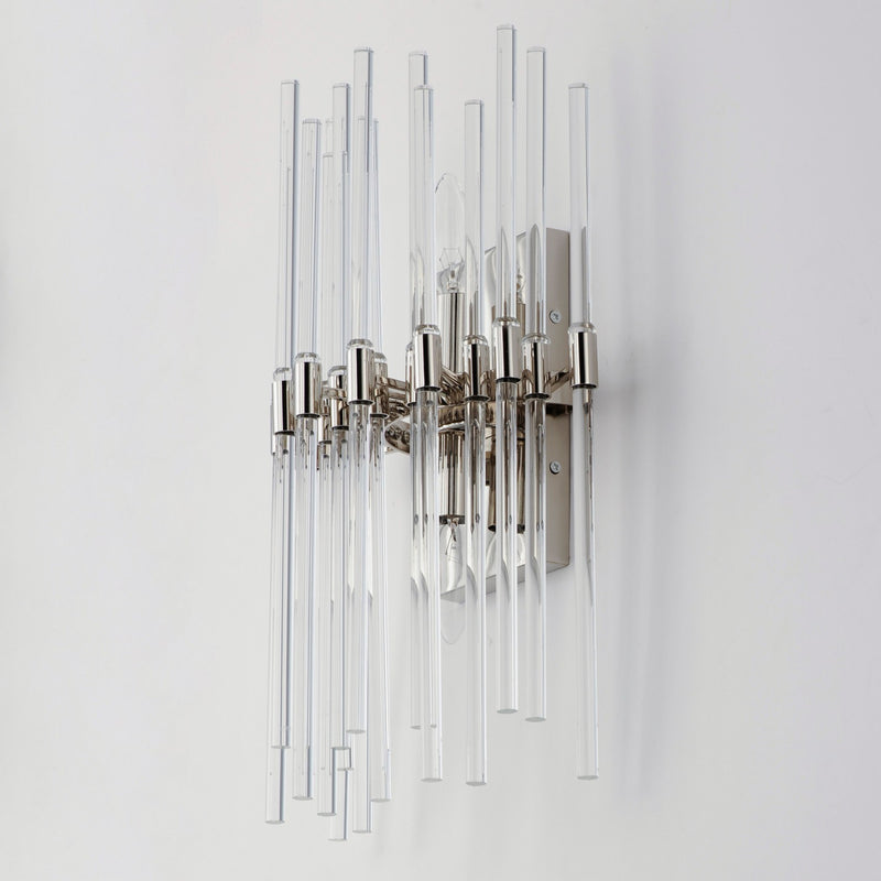 Maxim 38409CLPN Two Light Wall Sconce, Polished Nickel