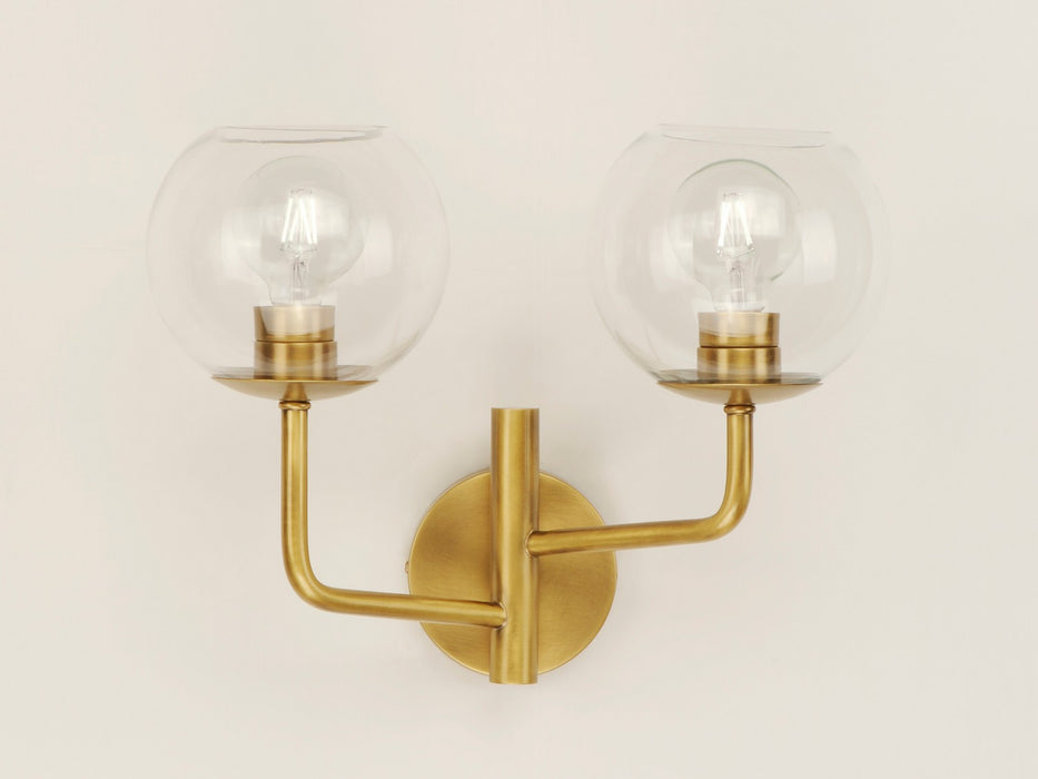 Maxim 38412CLNAB Two Light Bath Vanity, Natural Aged Brass