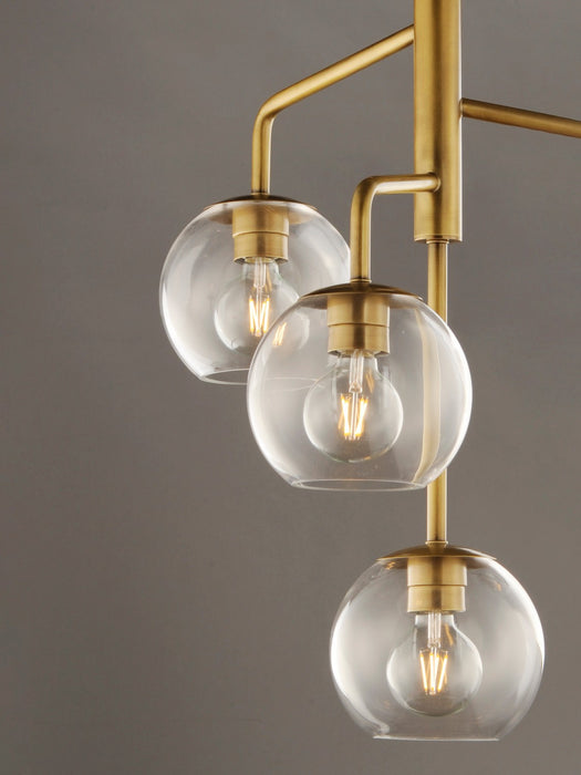 Maxim 38414CLNAB Four Light Pendant, Natural Aged Brass