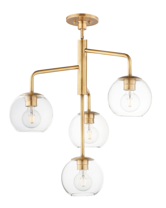 Maxim 38414CLNAB Four Light Pendant, Natural Aged Brass