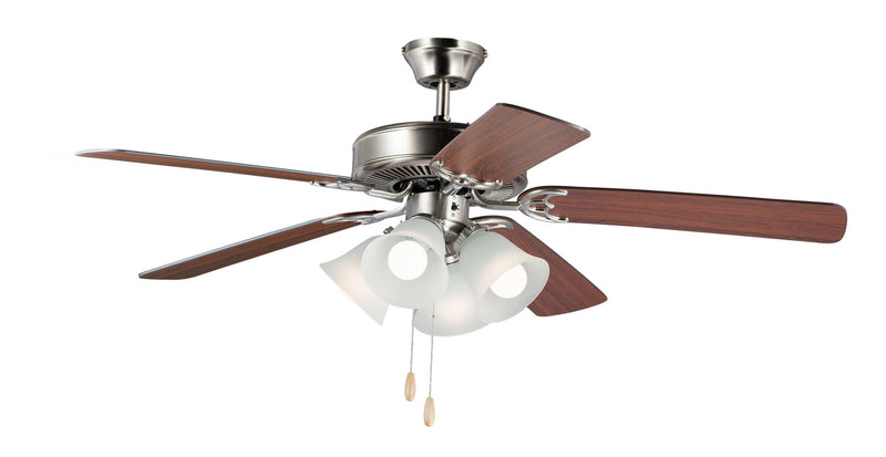 Maxim 89907FTSNWP 52" Ceiling Fan, Satin Nickel / Walnut / Pecan