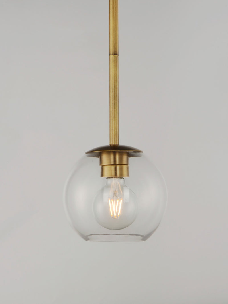 Maxim 98410CLNAB One Light Pendant, Natural Aged Brass