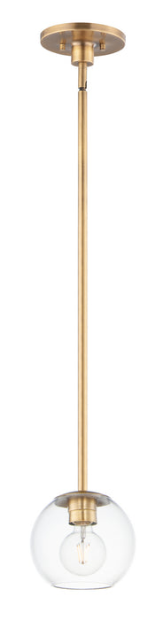 Maxim 98410CLNAB One Light Pendant, Natural Aged Brass