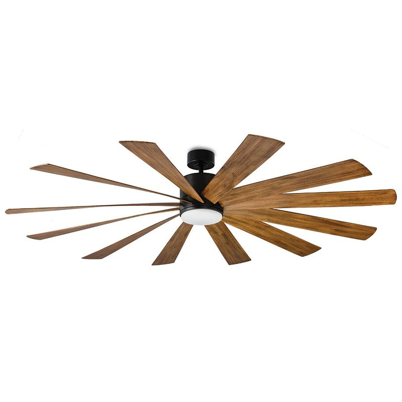 Modern Forms Fans FR-W1815-80L27MBDK 80" Ceiling Fan, Matte Black/Distressed Koa