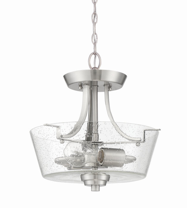 Craftmade 41952-BNK-CS Two Light Semi Flush Mount Convertible, Brushed Polished Nickel