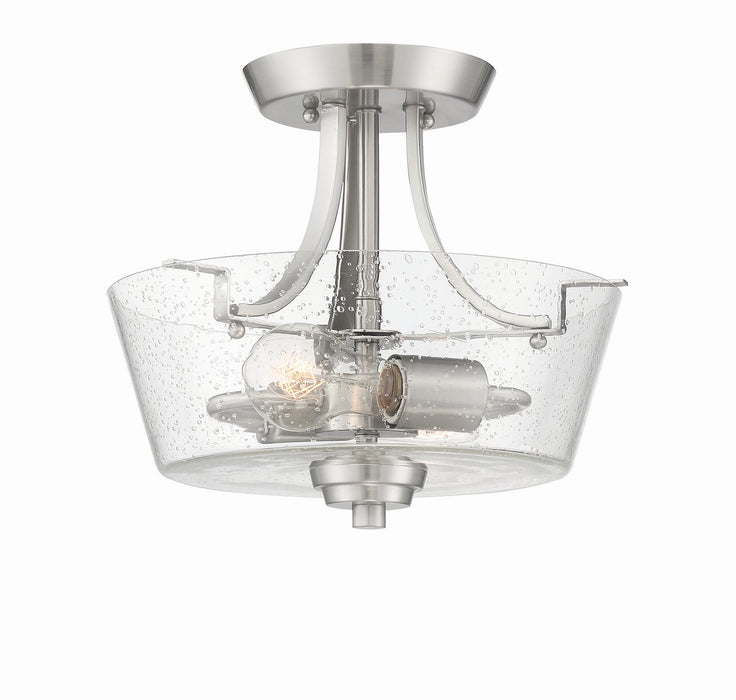 Craftmade 41952-BNK-CS Two Light Semi Flush Mount Convertible, Brushed Polished Nickel