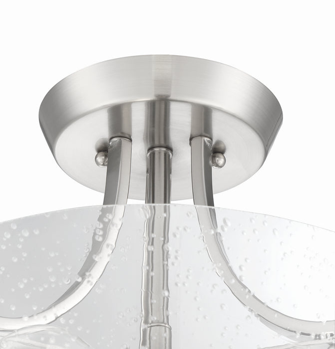 Craftmade 41952-BNK-CS Two Light Semi Flush Mount Convertible, Brushed Polished Nickel