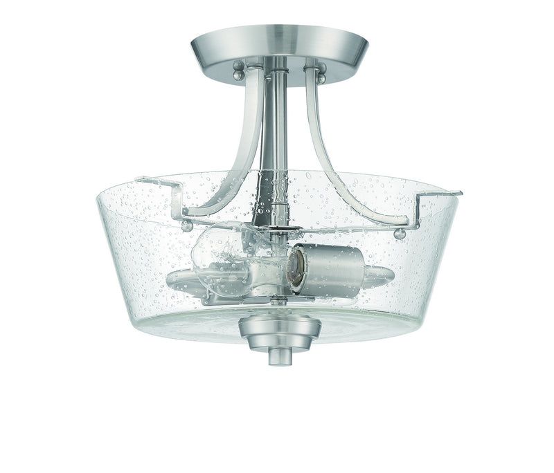 Craftmade 41952-BNK-CS Two Light Semi Flush Mount Convertible, Brushed Polished Nickel