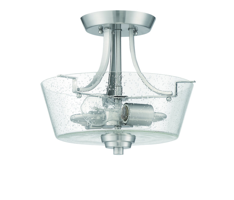 Craftmade 41952-BNK-CS Two Light Semi Flush Mount Convertible, Brushed Polished Nickel