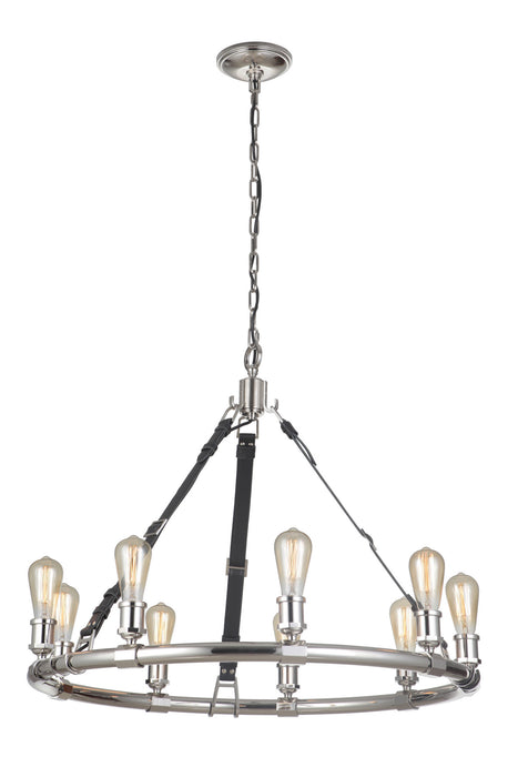 Craftmade 48129-PLN Nine Light Chandelier, Polished Nickel