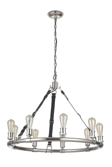 Craftmade 48129-PLN Nine Light Chandelier, Polished Nickel