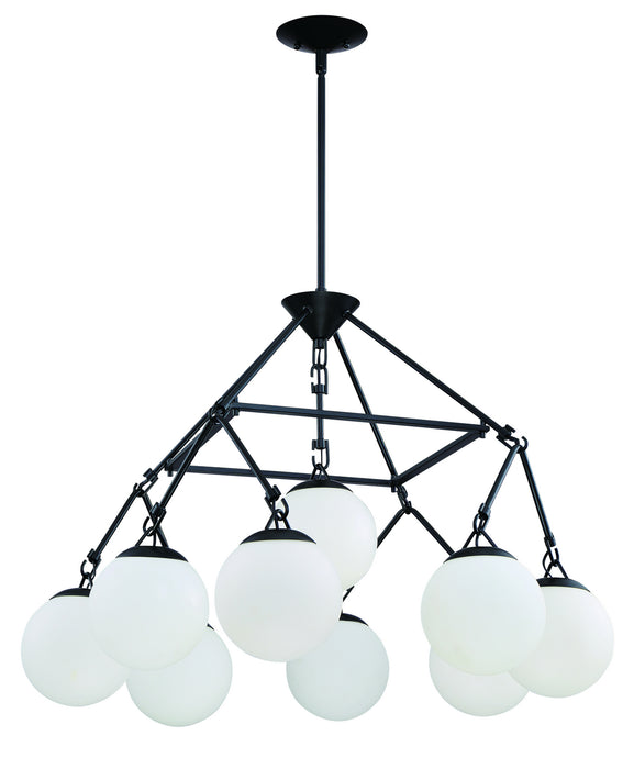 Craftmade 50729-FB Nine Light Chandelier, Flat Black