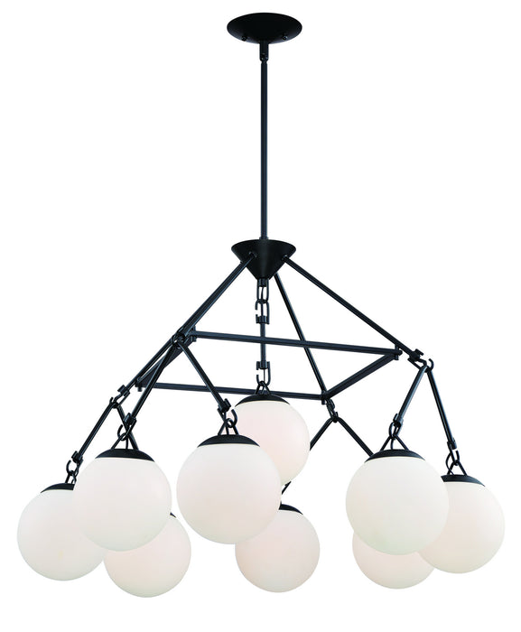 Craftmade 50729-FB Nine Light Chandelier, Flat Black