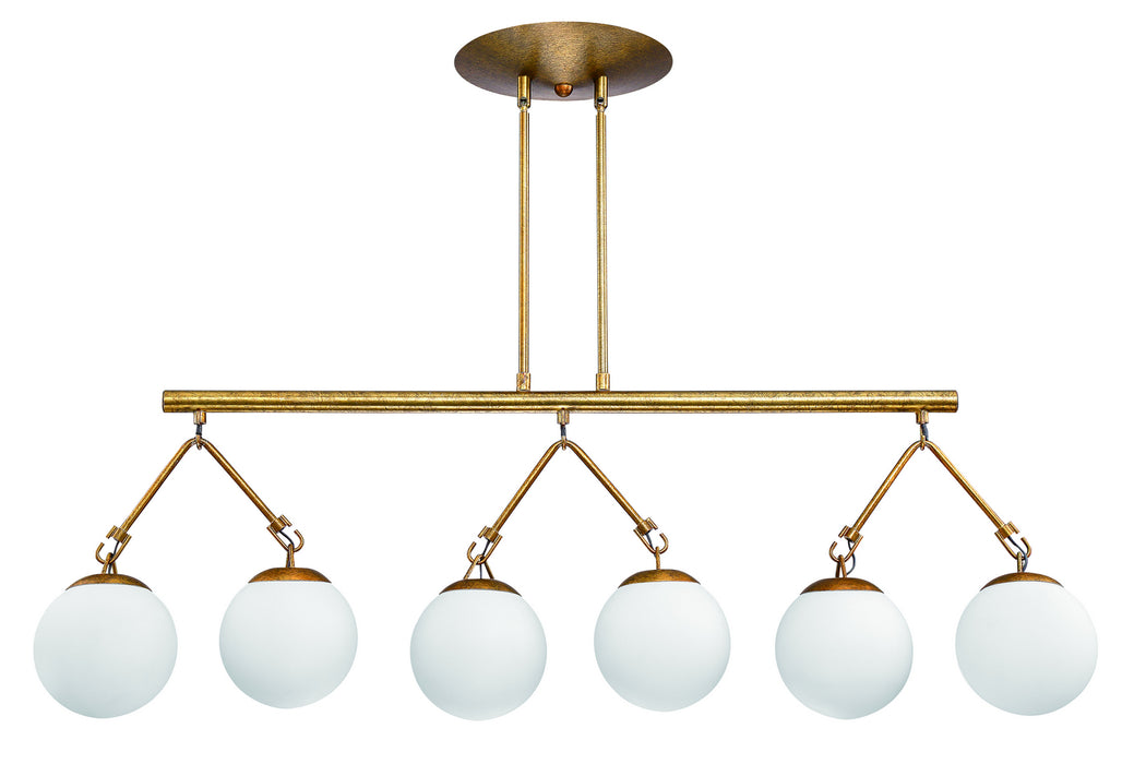 Craftmade 50776-PAB Six Light Island Pendant, Patina Aged Brass