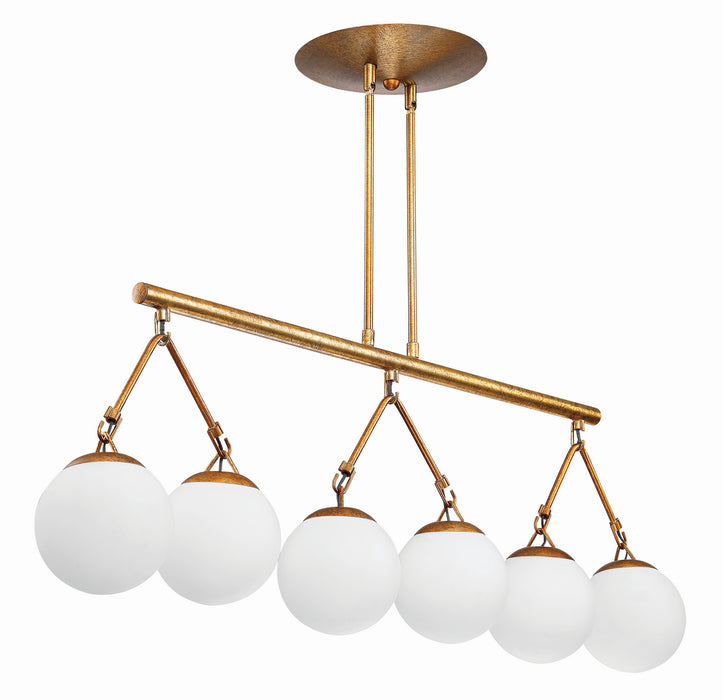 Craftmade 50776-PAB Six Light Island Pendant, Patina Aged Brass