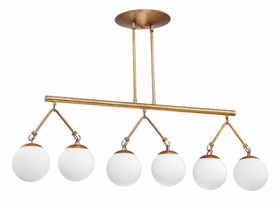 Craftmade 50776-PAB Six Light Island Pendant, Patina Aged Brass