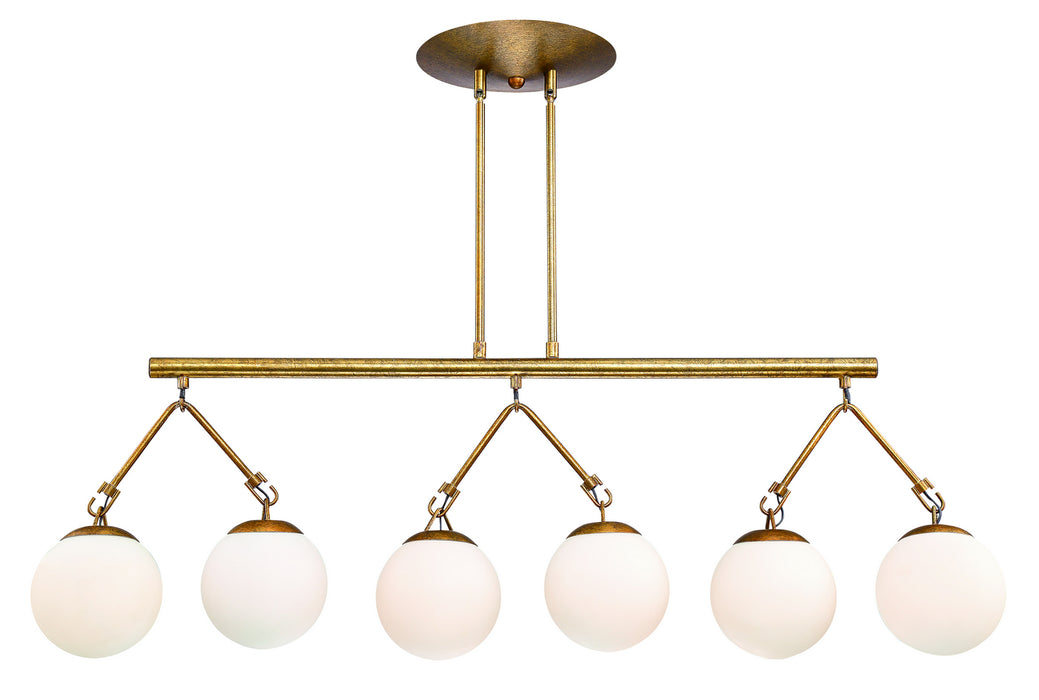 Craftmade 50776-PAB Six Light Island Pendant, Patina Aged Brass