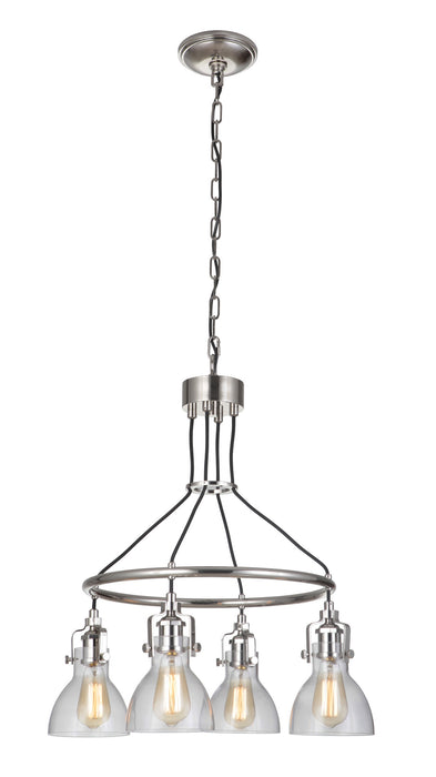 Craftmade 51224-PLN Four Light Chandelier, Polished Nickel