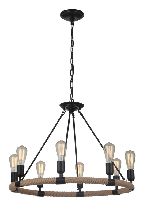 Craftmade 51728-FB Eight Light Chandelier, Flat Black