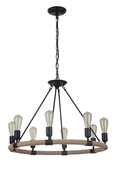 Craftmade 51728-FB Eight Light Chandelier, Flat Black