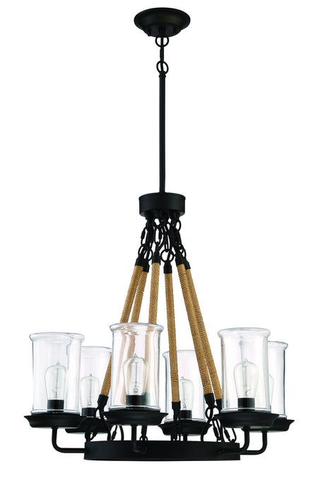 Craftmade 52026-ESP Six Light Outdoor Chandelier, Espresso