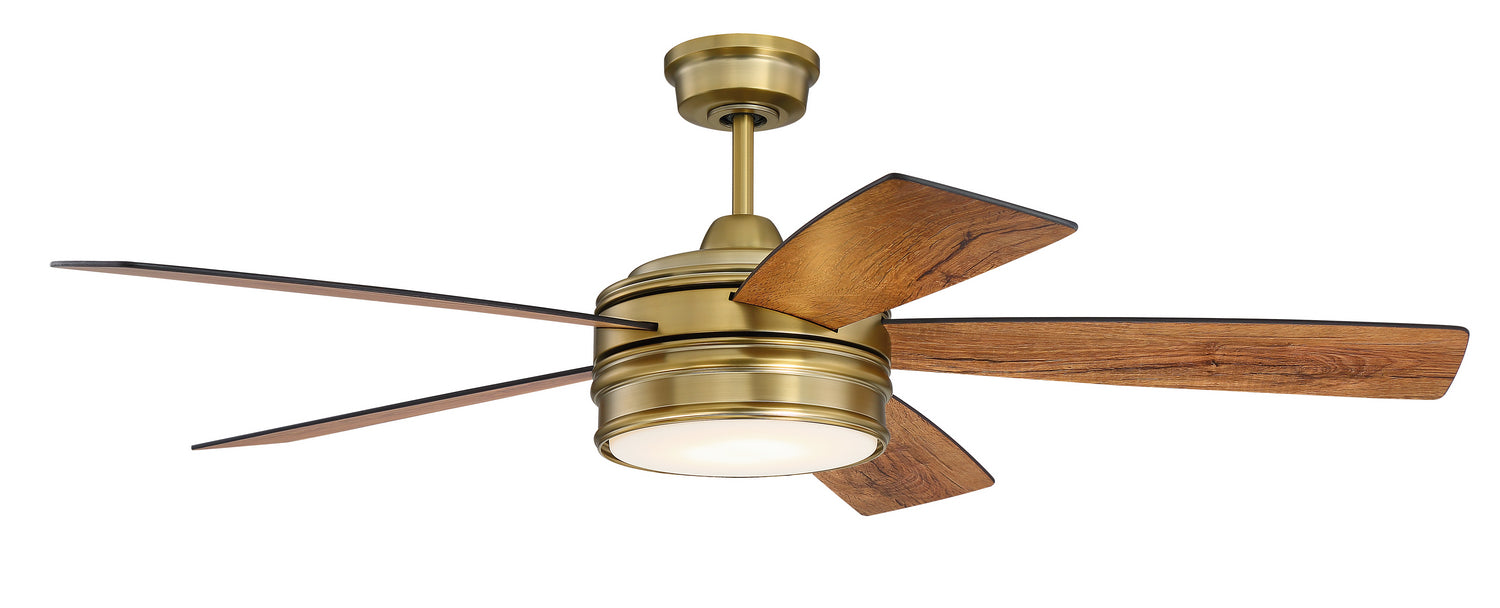 Craftmade BRX52SB5 52"Ceiling Fan, Satin Brass