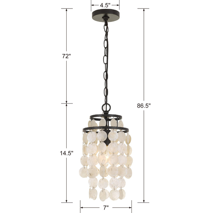 Crystorama BRI-3000-DB One Light Mini Chandelier, Dark Bronze