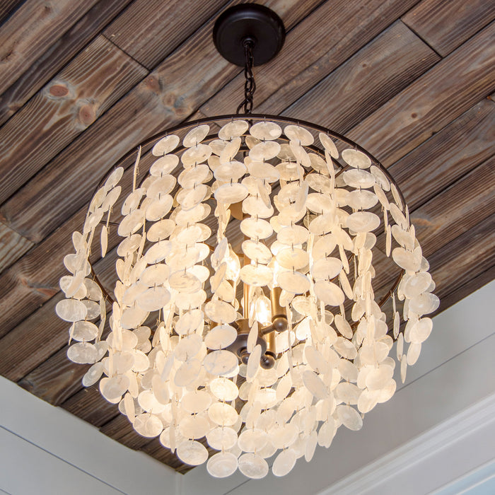 Crystorama BRI-3008-DB Four Light Chandelier, Dark Bronze