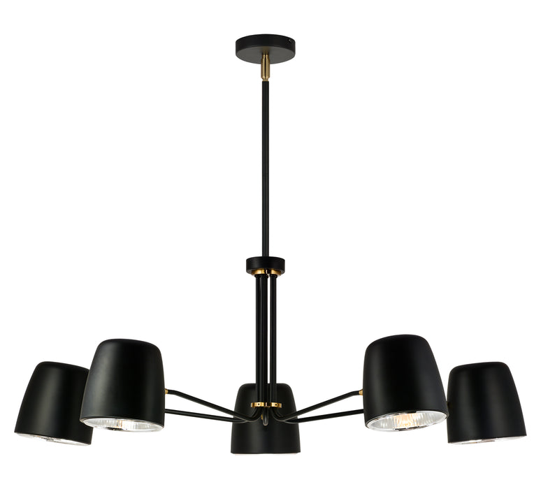 Matteo Lighting C73705BK Five Light Chandelier, Black