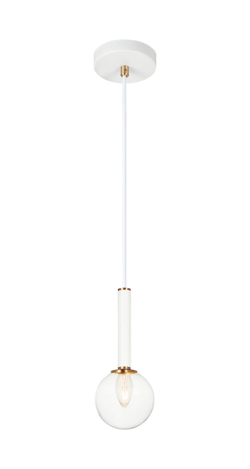 Matteo Lighting C75301AGCL One Light Pendant, Aged Gold Brass