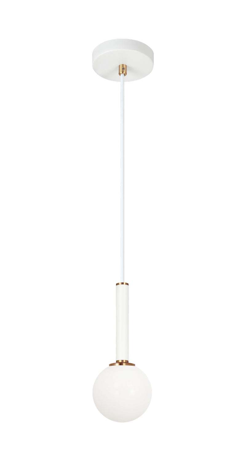 Matteo Lighting C75301AGOP One Light Pendant, Aged Gold Brass