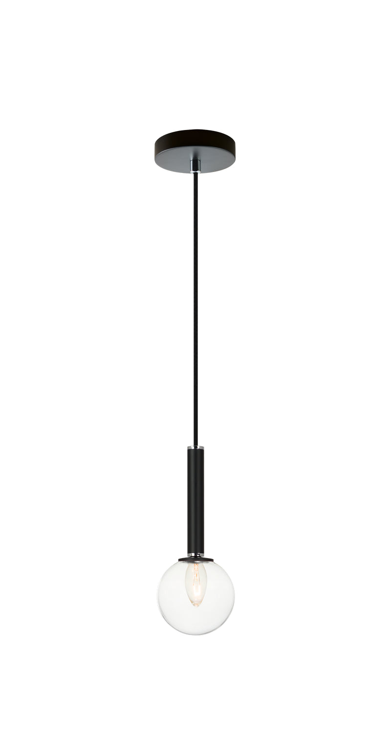 Matteo Lighting C75301BKCL One Light Pendant, Black