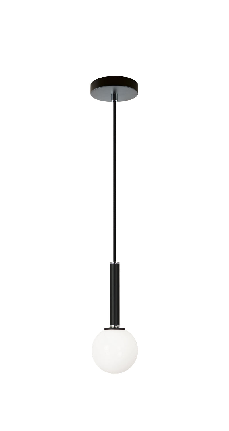 Matteo Lighting C75301BKOP One Light Pendant, Black