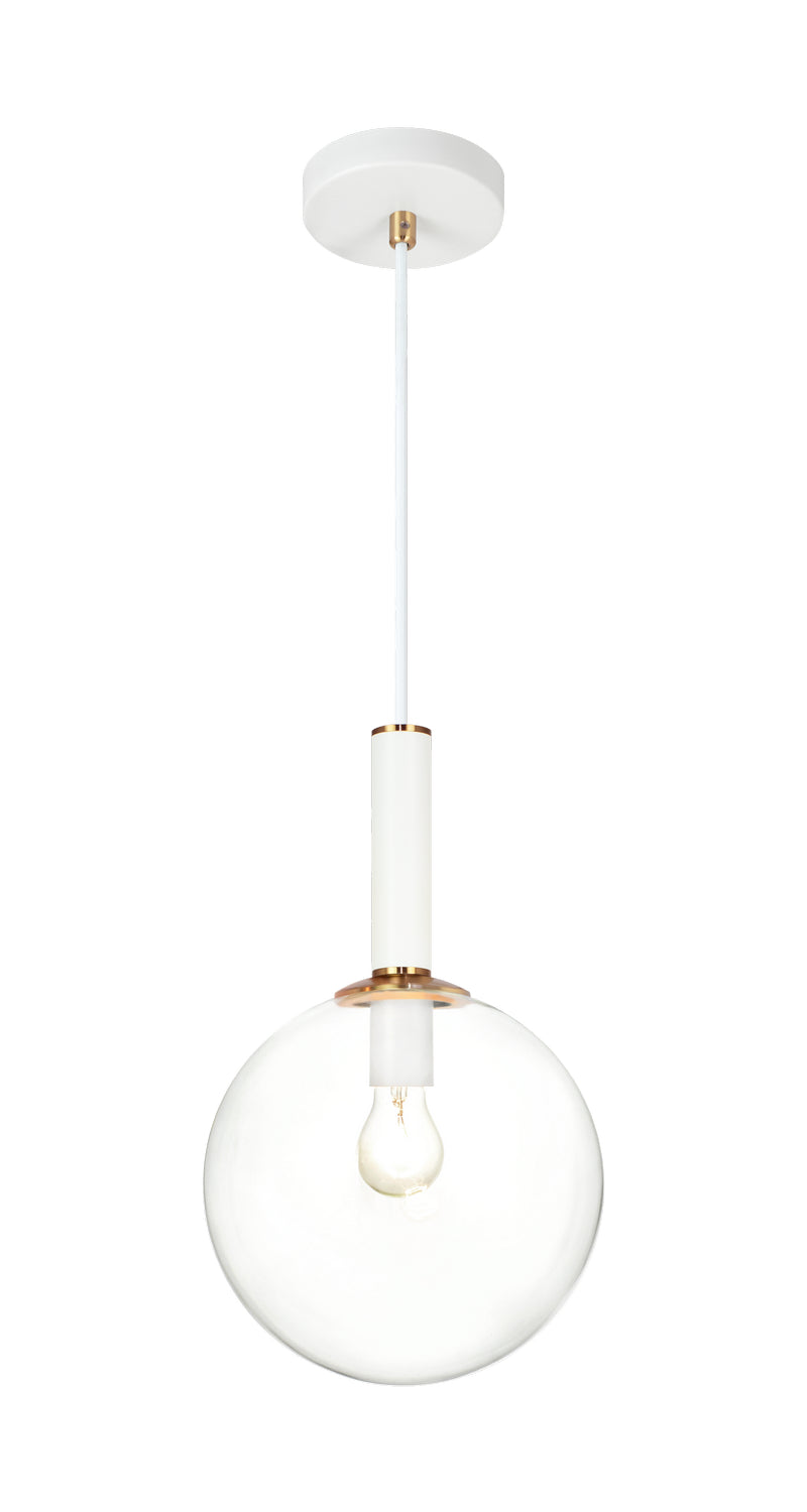 Matteo Lighting C75311AGCL One Light Pendant, Aged Gold Brass