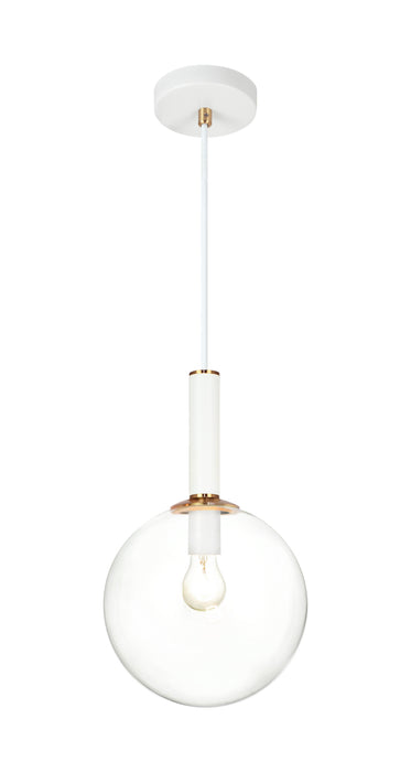 Matteo Lighting C75311AGCL One Light Pendant, Aged Gold Brass